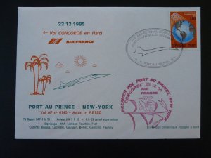 first flight cover Haiti to New York Concorde Air France 1985