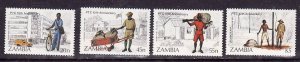 Zambia-Sc#331-4- id2-unused NH set-Postal & Telecommunications Corps-1985-