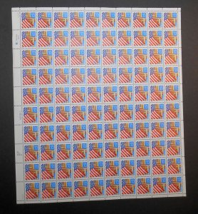 1995 Definitive Flag over Porch Sc 2897 32c mint sheet of 100 MNH -Typical