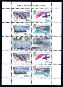 [NAV1529] Netherlands Antilles 2004 Tourism Singapore Expo Flags Sheet MNH