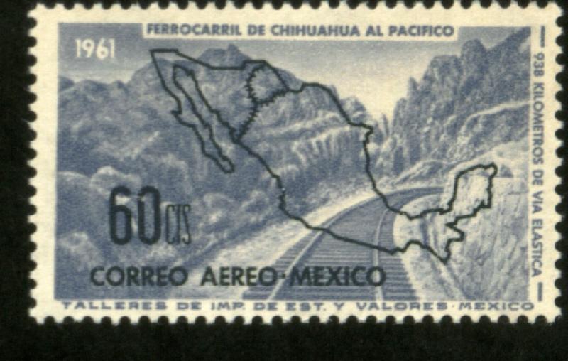 MEXICO C258, 60¢ OPENING Chihuahua-Pacific Railroad. MINT, NH. VF.