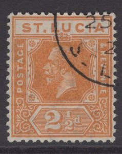 ST.LUCIA SG97 1925 2½d ORANGE FINE USED