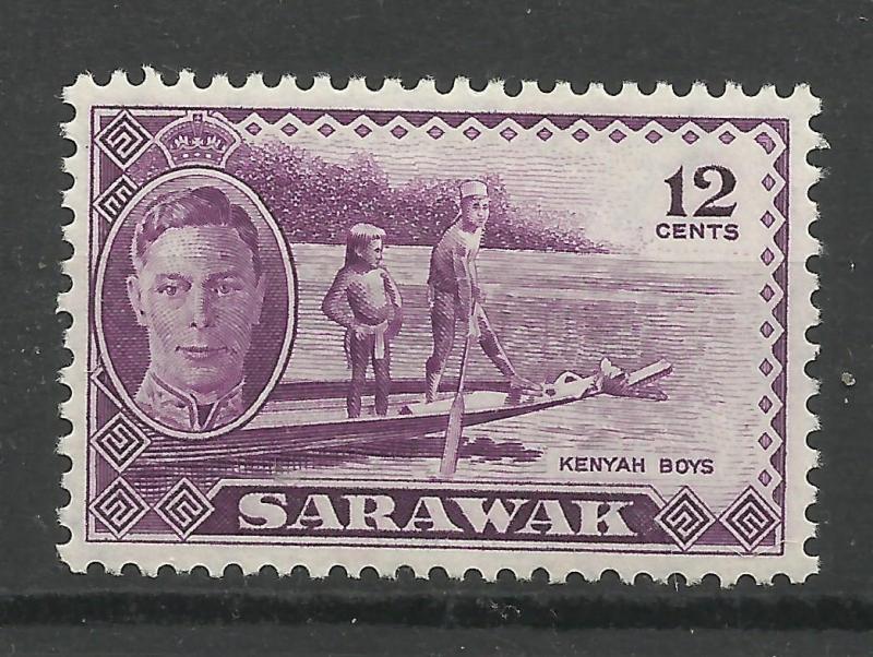 Sarawak 1950 Sg 178, 12c Violet, Lightly Mounted Mint [1438]