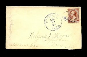 PH68 Purple Postmark 5 Point Star Bradford, Ohio Aug.3 1880s