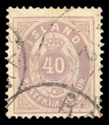 Iceland #18 Cat$47.50, 1882 40a red violet, used