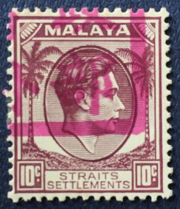 MALACCA Japanese Occupation Opt Straits Settlement KGVI 10c MH SG#J50 M5105