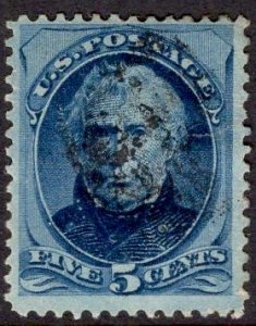 US Stamp #185 5c Blue Taylor USED SCV $16