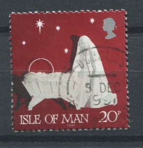 Isle of Man Sc#489 Used, 20p red brn & sil, Christmas 1991: Paper Sculptures ...