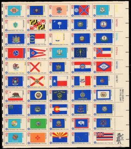 US Stamp - 1976 State Flags - Sheet of 50 Stamps - Scott #1633-82