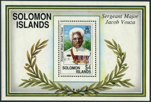 Solomon Isls 722a sheet,MNH.Michel 783 Bl.32. Sergeant Major Jacob Vouza.1992.