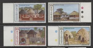 Botswana - Scott 299-302 - Native Huts Issue -1982 - MNH - Set of 4 Stamps
