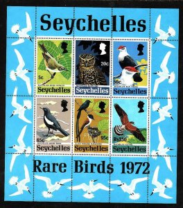 Seychelles-Sc#304a- id7-unused NH set-Rare Birds-1972-