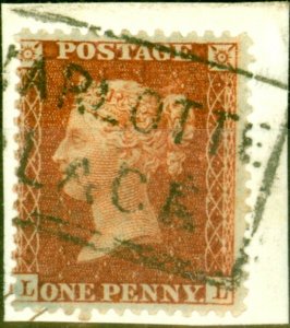 GB 1854 1d Red-Brown SG29 Fine Used 'Charlotte Place' Scottish Boxed Cancel