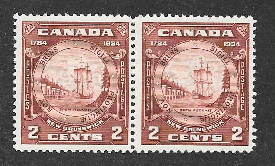 Canada. Scott #210,210i  Mint NH Scott CV $12.00 Pair, one with variety