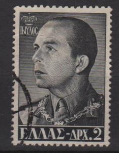 Greece 1956 - Scott 594 used - 2d, King Paul