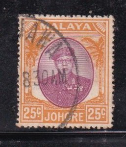 Malaya Johore 1949 Sc 143 25c Used