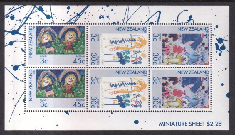 New Zealand B126a Children's Paintings Souvenir Sheet MNH VF