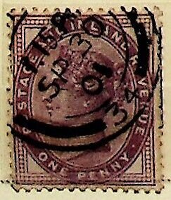 GB 1881 1d SG 173 Used QV 16 dots in each corner (002882)