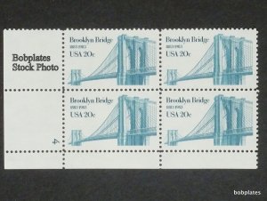 BOBPLATES #2041 Brooklyn Bridge Plate Block F-VF NH <> See Detail...