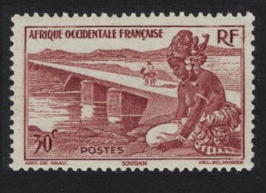 French West Africa Girl and bridge 30c 1947 MNH SG#35 MI#35