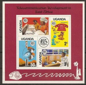 UGANDA 150a MNH 1978 Communications Souvenir Sheet