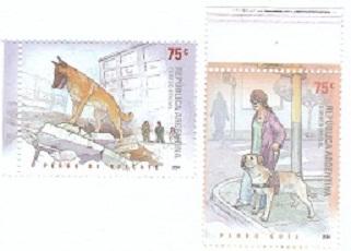2004 Argentina Assistance Dogs 2 Stamps