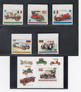 Burkina Faso # 362-364, C206-207, C208, Flags & Old Cars, IMPERF, Mint NH