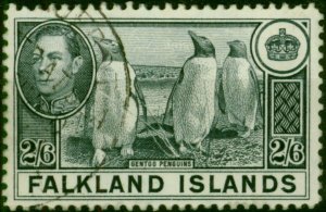 Falkland Islands 1938 2s6d Slate SG160 V.F.U (2)