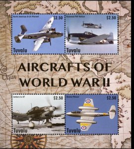 TUVALU 2022 AIRCRAFTS OF WORLD WAR II SHEET  MINT NEVER HINGED