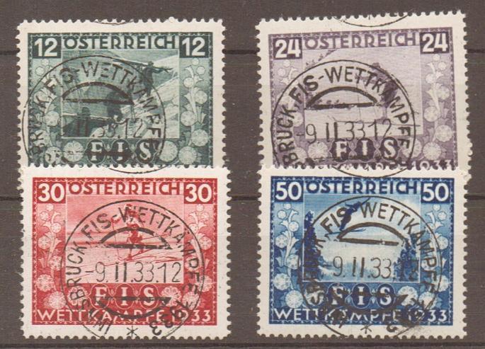 AUSTRIA SG699/702 1933 INT SKI CHAMPIONSHIP FINE USED