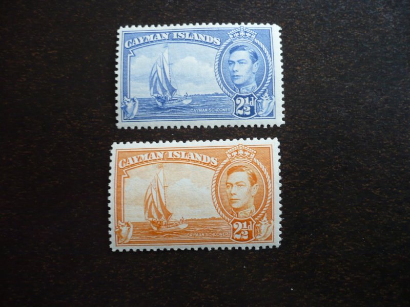 Stamps - Cayman Islands - Scott# 105, 114 - Mint Hinged Part Set of 2 Stamps