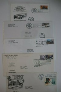 Omaha Stamp Show Lot of 5 Omaha NE Multiple Years Philatelic Expo Cachet Covers