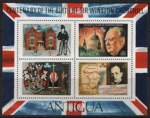 ANTIGUA, 352A, SOUVENIR SHEET,  MNH, 1974 Winston Churchill