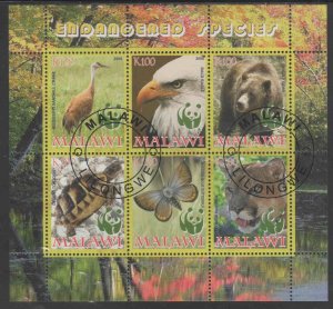 MALAWI  2008  BIRDS     MINT VF NH  O.G  CTO S/S (MAL2  )