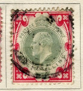 BRITAIN; 1902 early Ed VII issue fine used 1s. value
