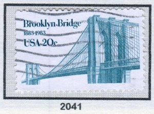 SC# 2041 - (20c) - Brooklyn Bridge, used single