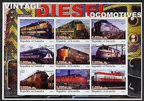 Somalia 2002 Diesel Locomotives #1 imperf sheetlet contai...