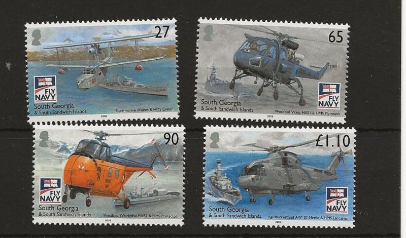 South Georgia 2009 Fly Navy  set of 4 sg.463-6  MNH