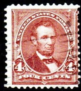 SC# 280 - (4c) - Abe Lincoln, wmk 191, rose brown - Used single