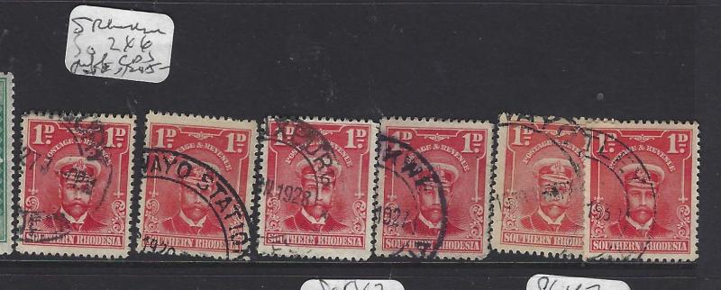 SOUTHERN RHODESIA  (PP0809B)  KGV ADMIRAL SG 2 X 6 DIFF CDS CANCELS VFU