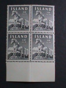 ​ICELAND 1958 SC#311 ICELANDIC PONY- MNH  BLOCK VF WE SHIP TO WORLDWIDE