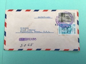 Venezuela 1952 Airmail to U. S. A  postal Cover Ref 64730