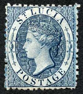 St Lucia SG8 1863 QV 6d Emerald-green Wmk Crown CC Perf 12.5 M/M