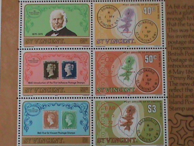 ​ST,VINCENT--SC#547a SIR ROWLAND HILL-ORGINATOR OF BLACK PENNY STAMP-MNH VF