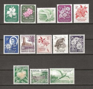 NORFOLK ISLAND 1960/62 SG 24/36 MNH Cat £38