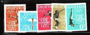 ALBANIA Sc 616-20 NH issue of 1962 - OLYMPICS 