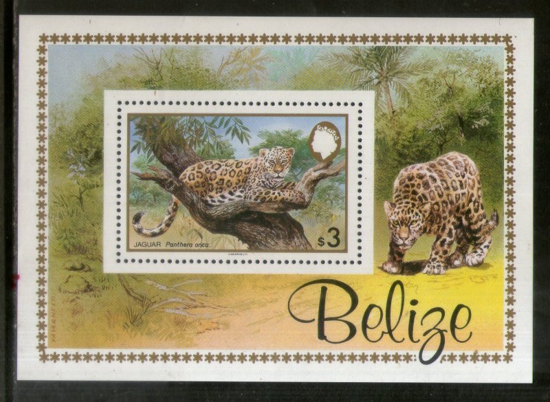 Belize 1983 WWF Jaguar Leopard Wildlife Animals Sc 693 M/s MNH # 12526