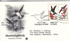 1992, Hummingbirds-Costa's, Broad-Billed, PCS, FDC (D15377)