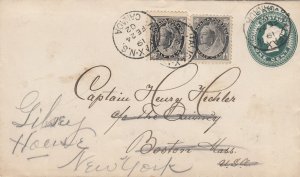 Canada - Feb 24, 1902 Halifax, NS Up-rated Stationary Cover to States