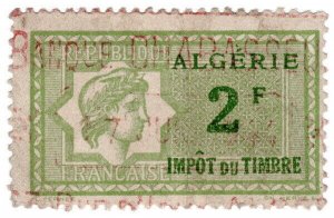 (I.B) France Colonial Revenue : Algeria Duty 2Fr
